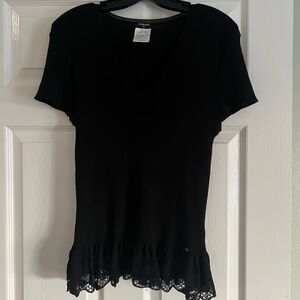 Chanel knit ribbed short sleeve t shirt Made in France
Gently used